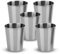 INTIRILIFE 5X Stapelbare Edelstahl Becher in 45 ml - 5 x 3.3 x 4 cm - Camping Outdoor Metall Becher Tasse Glas Widerverwendbar ohne Plastik für Kinder geeignet