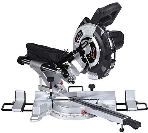 Mitre Saw, KATSU Sliding Compound Mitre Saw 255mm 10 Inch, 230V 1800W Multi-Purpose Wood Frame Cutting Machine 101513