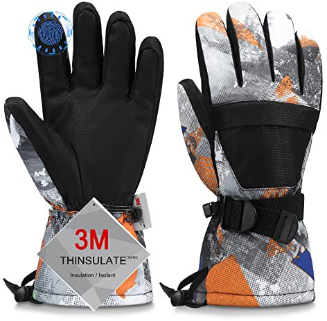 Odtmger Skihandschuhe, Wärmste wasserdichte und Atmungsaktive Schneehandschuhe für Kaltes Wetter, Passt Sowohl Männern als auch Frauen, für Eltern-Kind-Outdoor