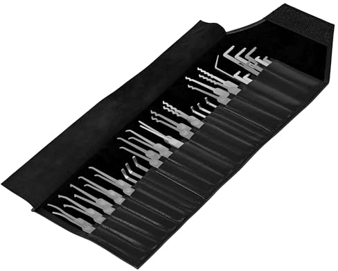 MULTIPICK ELITE 40 Lockpicking Set [40 Tools | 0.4 + 0.6 mm] Grimaldelli per Serratura - Kit Grimaldelli - Apri lucchetto - Kit Scassinatore - Grimaldello & Grimaldelli