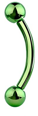 Jewel Barrel - Piercing per sopracciglio a banana curva, orecchini Helix Daith, in acciaio chirurgico, gioielli per il corpo 16g (1,2 mm) lunghezza del perno 6mm / 8mm con sfere