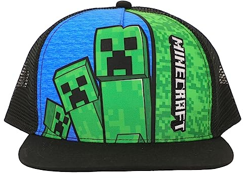Minecraft Creepers & Logo Youth Trucker Hat Multicolored