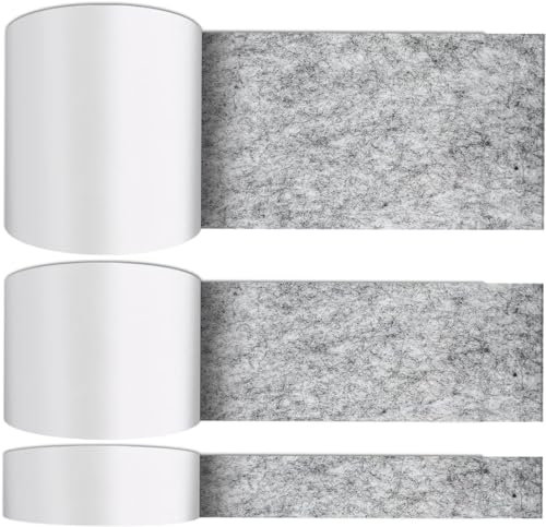 Furniture Pads, 3 Rolls DIY Adhesive Felt Strips Felt Pads Floor Protectors for Furniture Legs, Anti-Slip Chair Leg Floor Protectors Pads Heavy Duty Felt Tape for Table Chair Bed Sofa Legs(Grey)