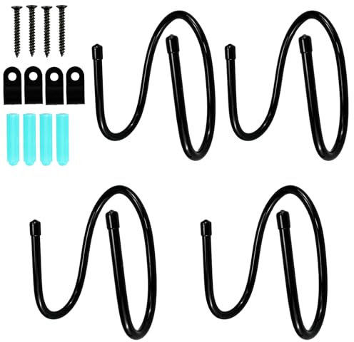 Kleemeiero 4 Pezzi Supporto per Aspirapolvere e Tubo da Giardino, Stile W (Nero)Aspirapolvere