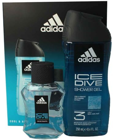 Adidas, Confezione Regalo Uomo Ice Dive Eau de Toilette 50 ml + Gel Doccia 250 ml