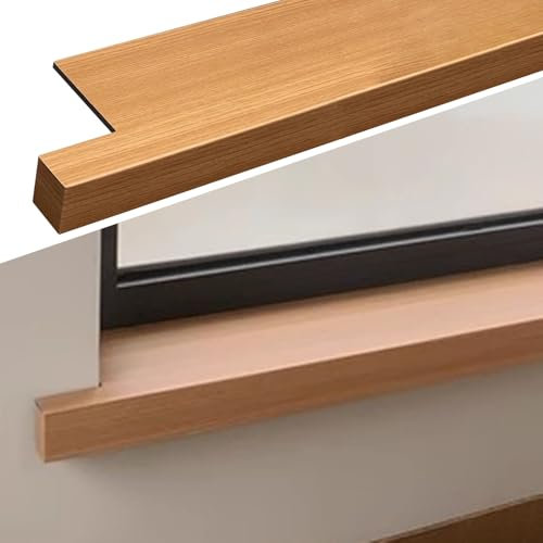 Plaque de rebord de fenêtre décorative avec finition en bois - Taille personnalisée - Facile à installer - Housse de rebord de fenêtre - 80 x 24 cm de largeur - 10 à 40 cm de largeur