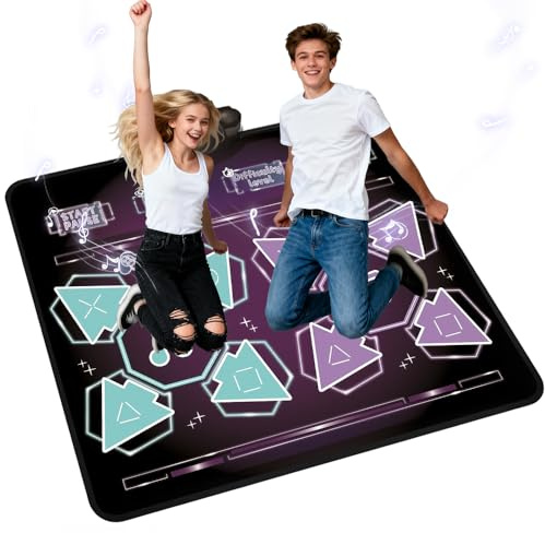 Pengrity Dance Mat for Kids, Single Double Kids Dance Mat, Light Up dance Pad With 8 Keys,Dancemat with 8 Music,LED Lights,Adjustable Volume,Christmas Birthday Musical Dancing mat Gifts for Girls Boys