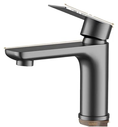 304 rostfritt stål badrumskran, kombinerad duschblandare för handfat, metall, för installation av toalett och diskbänk (grå)