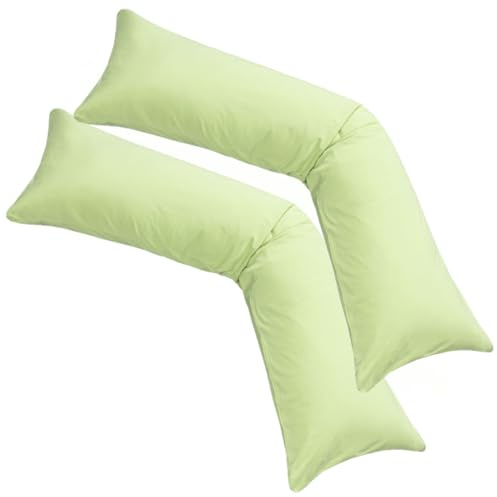 Moon pack de 2 unidades de fundas para almohadas para dormir de lado en punto, 100 % algodón, funda de almohada, cojín para lactancia, Kiwi, 2er Pack 40x200