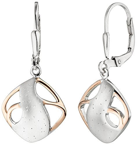 Jobo Damen-Ohrringe hängend aus 925 Sterling Silber Bicolor vergoldet