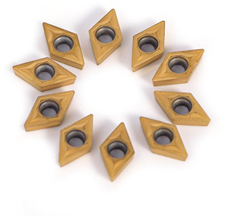 Inserti in Carburo, Akozon 10 Pezzi Lama Tornio Metallo DCMT070204-HM YBC251 CNC Carburo Inserti Fresa Inserti di Fresatura per Tornio Utensili di Tornitura con Scatola