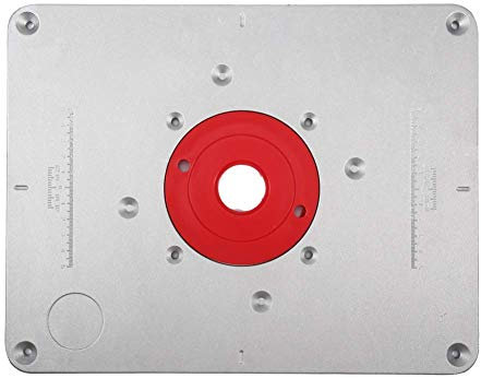 Plaque d'insertion de table de routeur, Fydun alliage d'aluminium de 300 mm x 235 mm x 9,5 mm Plaque d'insertion de table de routeur de bricolage et anneau d'insertion