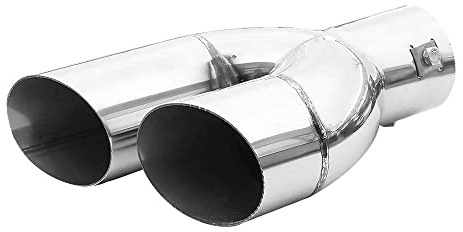 Universel Embout D'echappement Double Tuyau Sport Silencieux En Acier Inoxydable Chrome