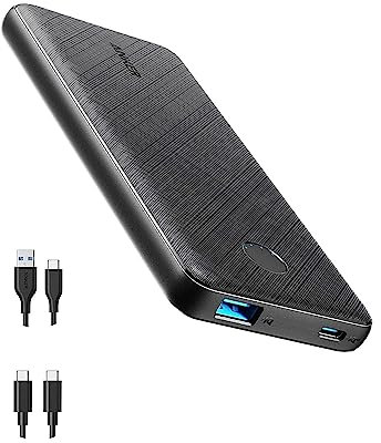 Anker Power Bank, USB-C Portable Charger 10000mAh with 20W Power Delivery, 523 Power Bank (PowerCore Slim 10K PD) for iPhone 13 Series/iPhone 12 Series, S10, Pixel 4, and More