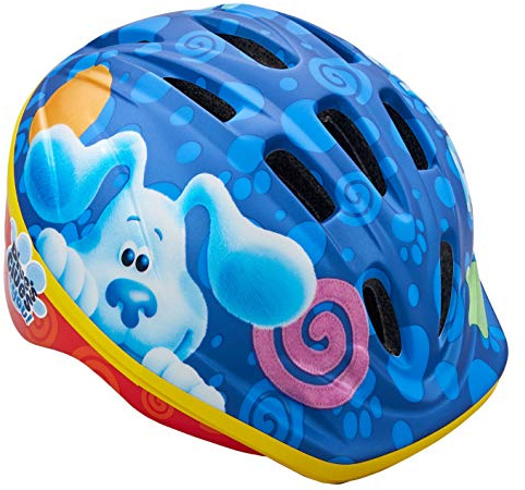 Nickelodeon Blue's Clues & You Kids Bike Helmet, Toddler 3-5 Years Old, Girls and Boys, Easy Adjust Dial Fit, Integrated Visor, X-Small US, Blue/Red