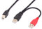 HUHANGGod Mini B USB 2.0 Typ A Stecker auf Dual USB 2.0 A Stecker Y-Splitterkabel für zusätzliche Stromversorgung für externe HDD-Festplatten, DVD, CD, Blu-ray (80 cm) (USB auf Mini) (USB to Printer)