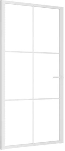 vidaXL Porta Interna 102,5x201,5 cm Bianca in Vetro ESG e Alluminio