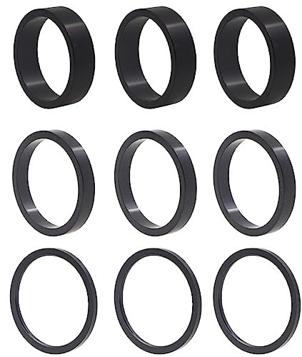 YATEICBC- 9 Pcs Fahrradgabeldistanzstücke, Fahrradvorbau-Distanzstücke, Lenkervorbau-Distanzstücke, Fahrradvorbau-Distanzstücke, Aluminium-Mountainbike-Rennrad-Distanzstücke, Gabeldistanzstücke