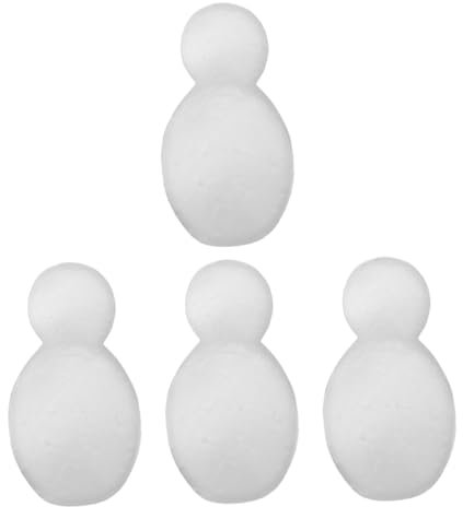 NUOBESTY 4pezzi Stampi Polistirolo Pupazzo Bianco Modellini Natalizi Leggeri e Resistenti per Decorazioni Lavoretti DIY e Ornamenti Festivi