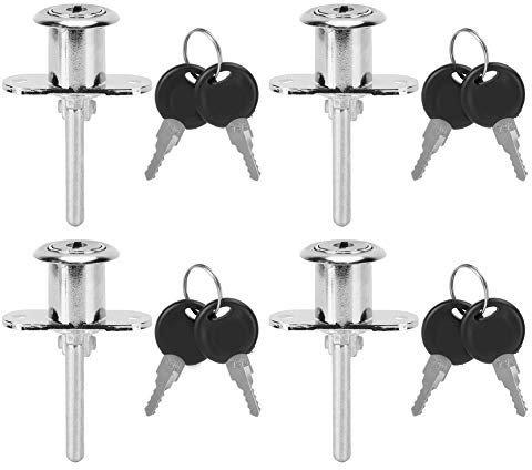 Paquet De 4 Serrures D'armoire Avec Clés, Serrure à Came Tubulaire Robuste Pour Meubles De Bureau, Tiroirs De Bureau, Serrures De Classeurs En Alliage De Zinc, Raccords De Quincaillerie D'armoire De G