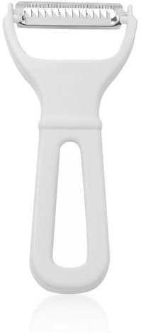 EIROVYA Eplucheur,econome spaghetti legumes,coupe legumes,Coupe-légumes Multifonctionnel et Éplucheur de Légumes Blanc - Outil de Cuisine pour Découper et Éplucher