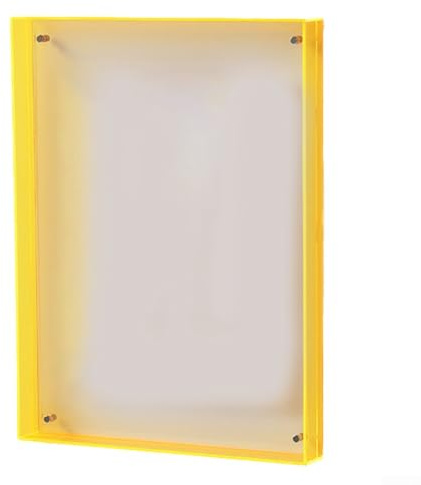 Acrylic Photo Frames Clear Frameless Desktop Photo Block (4.3 X 5.5 Inches) Acrylic Picture Frames Modern Wall Mounted Acrylic Photo Frame Hanging Wall Decoration(Yellow)