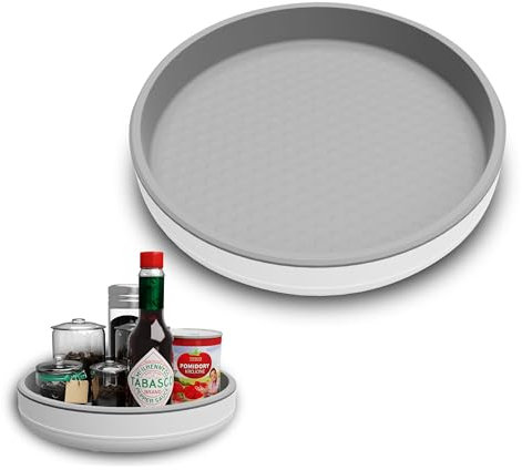 1er-Pack Kühlschrank Organizer - 25,4 + 25,4 cm - Drehteller Organizer für Küche - Lazy Susan - Schrank - 360° Drehbarer Gewürzregal