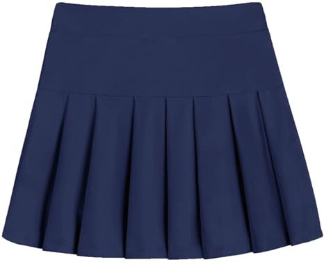 Arshiner Faltenrock Mädchen Tennisrock Plissee Sommerrock Blau Sportrock Hohe Taille Golf Skorts Schuluniform Rock 140/10-11 Jahre