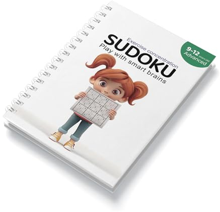 VTHY Challenging Sudoku Puzzle Book Smart Kids Above Exercise Brain, lmprove Focus and Boost