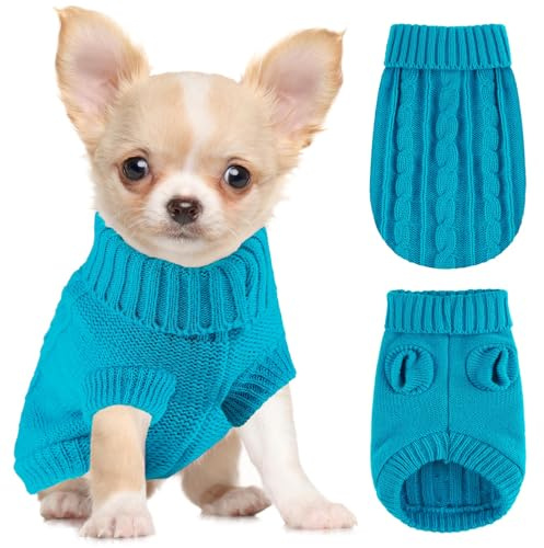 Maglione per cani XXS, maglione lavorato a maglia per chihuahua, Yorkie, tazza da tè bassotto, maglione per cani di piccola taglia, ragazze, uomini, autunno inverno, cucciolo di gatto (XX-S)