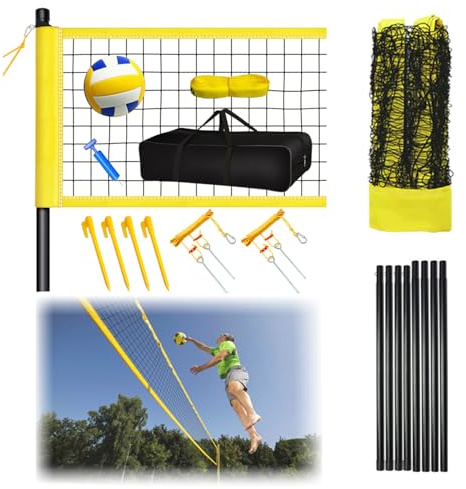 Rete Pallavolo Da Giardino,Juego De Red De Voleibol, Juego Completo De Red De Voleibol Plegable,Red De Voley Playa Hierba,Sistema De Marcado De Campo,Voleibol Bolsa De Almacenamiento,Altura Ajustable