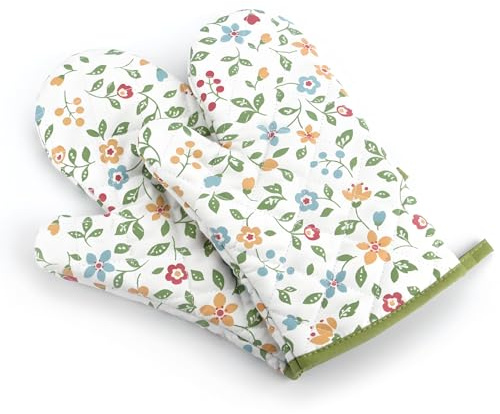 2 guanti da forno antiscivolo resistenti al calore, 18 x 28 cm, guanti da forno per cucinare, grigliate, campeggio all'aperto o altre attività (bianco)