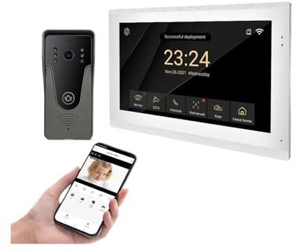 10 tums HD-videointercom 1080P hemdörrklocka app trådlös videointercom som låser upp mobildetektering, etc(H-B6-P356B-M492WA)