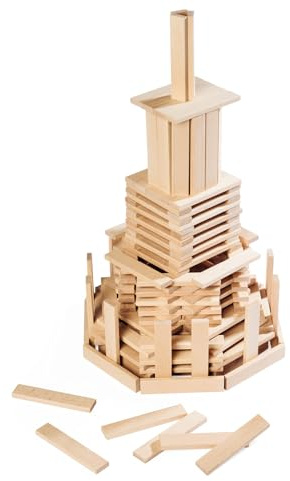 Eichhorn Holzbaukasten - 200-teiliges Set mit Holzbausteinen und Vorlagen zum Bauen, fördert Kreativität und Motorik, aus FSC zertifiziertem Kiefernholz, ab 2 Jahren
