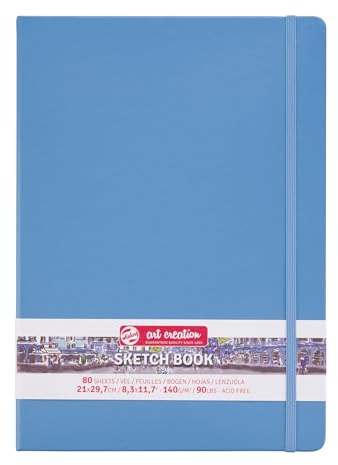 Talens Art Creation Sketchbook - Lake Blue 21x29.7cm 140g 80 Sheets - Acid-Free Paper for Drawing & Journaling