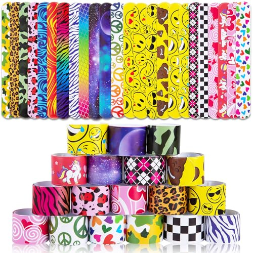 LovesTown Slap Bracelets for Kids Easter Egg Fillers, 48 PCS Snap Bracelets Bulk Party Favors Easter Basket Stuffers Goodie Bag Stuffers Exchanging Gifts Classroom Prizes