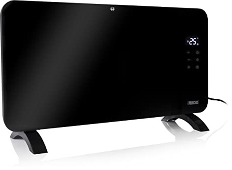 Princess connected electric heater - Convection heating - Manual, app or voice control - Free app - Glass panel - 1500 W - Black - 348150