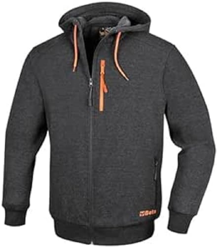 BETA 7665G M - Felpa zip lunga, con cappuccio