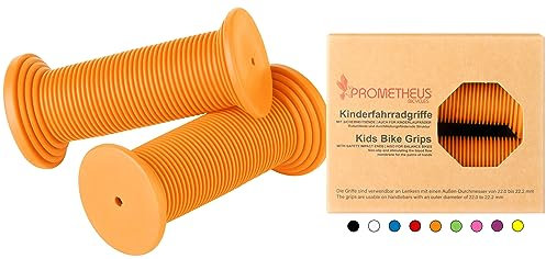 Prometheus Kinderfahrradgriffe Fahrradgriffe Kinder für Mädchen Jungen schadstofffrei | Phthalate frei | Kraton-Gummi 92 x 20 MM (Orange)