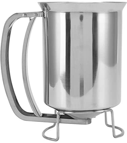 Tissting Teigspender 850ml Edelstahl Kuchen Teigportionierer mit Quetschgriff, Pfannkuchen Teig Portionierer für Pfannkuchen, Muffins, Waffeln, Cupcakes, Keks