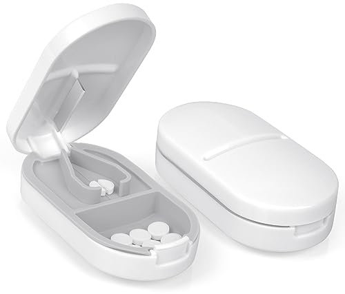 ACWOO Tagliapillole, 1 Pezzi Separatore di Pillole Portatile con Lama per Pillole Piccole e Pillole Grandi, Taglia le Pastiglie Facilmente, Taglia Pillole per Anziani, Bambini, Animali, Viaggi