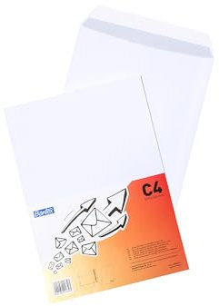 Bantex Briefumschläge DIN C4 (32,4 x 22,9 cm) / Umschläge mit Abziehstreifen, 25 Stück in Folienpackung (Weiß)