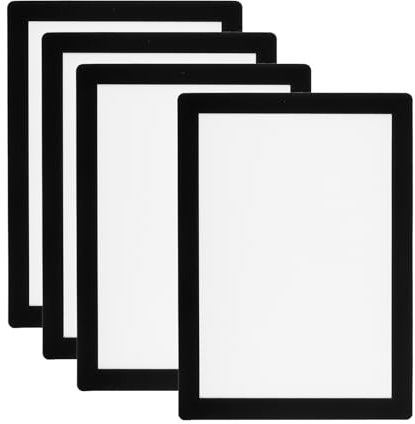 PATIKIL 6x8 Magnetic Picture Frame, 4pcs A5 Magnetic Frame Magnetic Photo Frames Self-Adhesive Reusable for Refrigerator Window Wall, Black