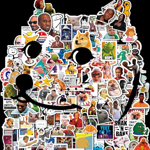 337 Stück Meme Aufkleber, Lustige Sticker für Erwachsene und Jugendliche, Wasserdichte Vinyl Aufkleber für Wasserflaschen, Laptop Sticker Set, Computer, Handy, Schutzhelm