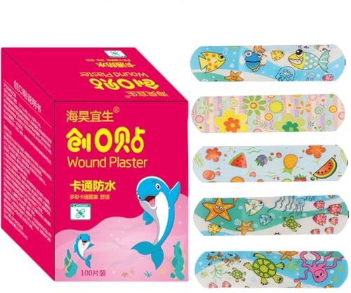 100PCS Bandages résistants à l'eau avec dessin animé - Bandages imperméables à l'eau et à l'hémostase - Bandage adhésif pour les enfants
