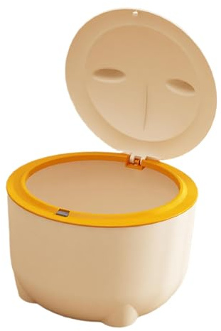 ＡＷＨＡＯ Poubelle à litière pour Chat avec Couvercle, bac à litière pour Chat, Poubelle Portable, Poubelle réutilisable pour Chien pour Chats d'intérieur, Beige