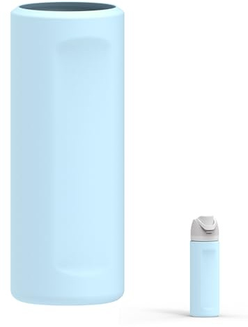 Linkidea Silicone Water Bottle Sleeve Compatible with Owala FreeSip 24oz, Anti-Slip Protector Waterbottle Boot, Bottle Bumper Cover, Blue