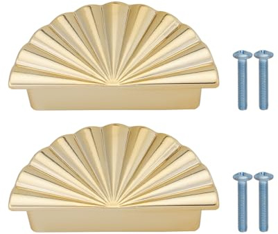 OTOTEC Lot de 2 poignées pour armoire de 64 mm en alliage - Poignées de remplacement de 64 mm - Poignées de tiroir pour commode, meuble de cuisine, porte de placard - Or
