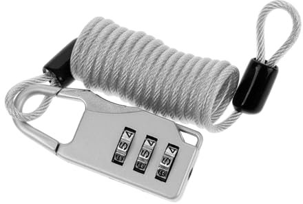 SOLUSTRE Verstellbares Kabelschloss Mit Zahlencode Diebstahlschutz Stahlseil Vielseitig Für Reisegepäck Motorrad Und Rucksack Geeignet