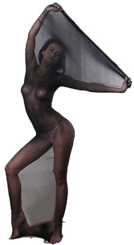 ZeyJieoy Sexy Body Stockings Ultra Thin Full Bondage Stretchy Nylon Sexy Sheer Bodystocking Full Body Stocking Sleeping Bags (Black)